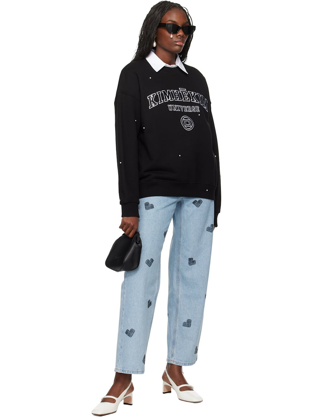 Black Pearl Embellished 'Universe' Sweatshirt - 4