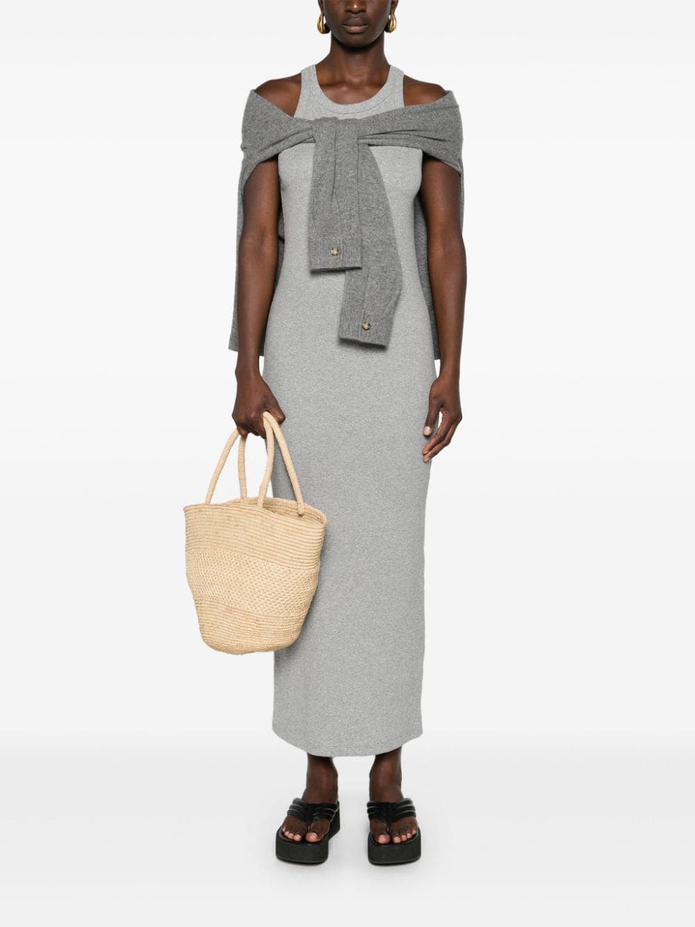 fine-ribbed jersey maxi dress - 2