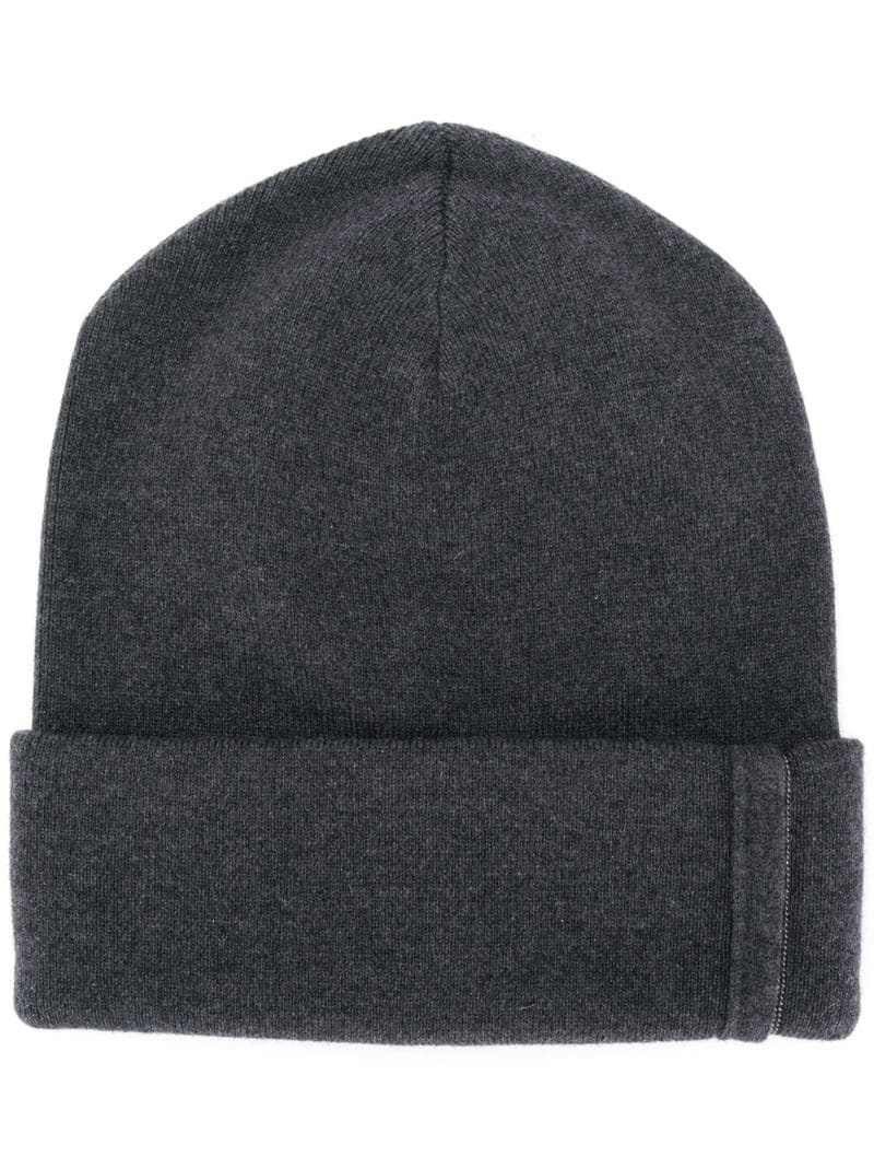 ribbed knitted beanie - 1