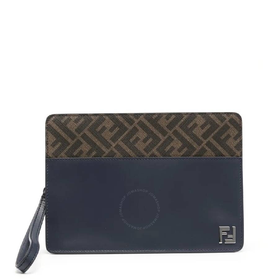 Fendi Squared Logo Applique Standing Clutch - 1