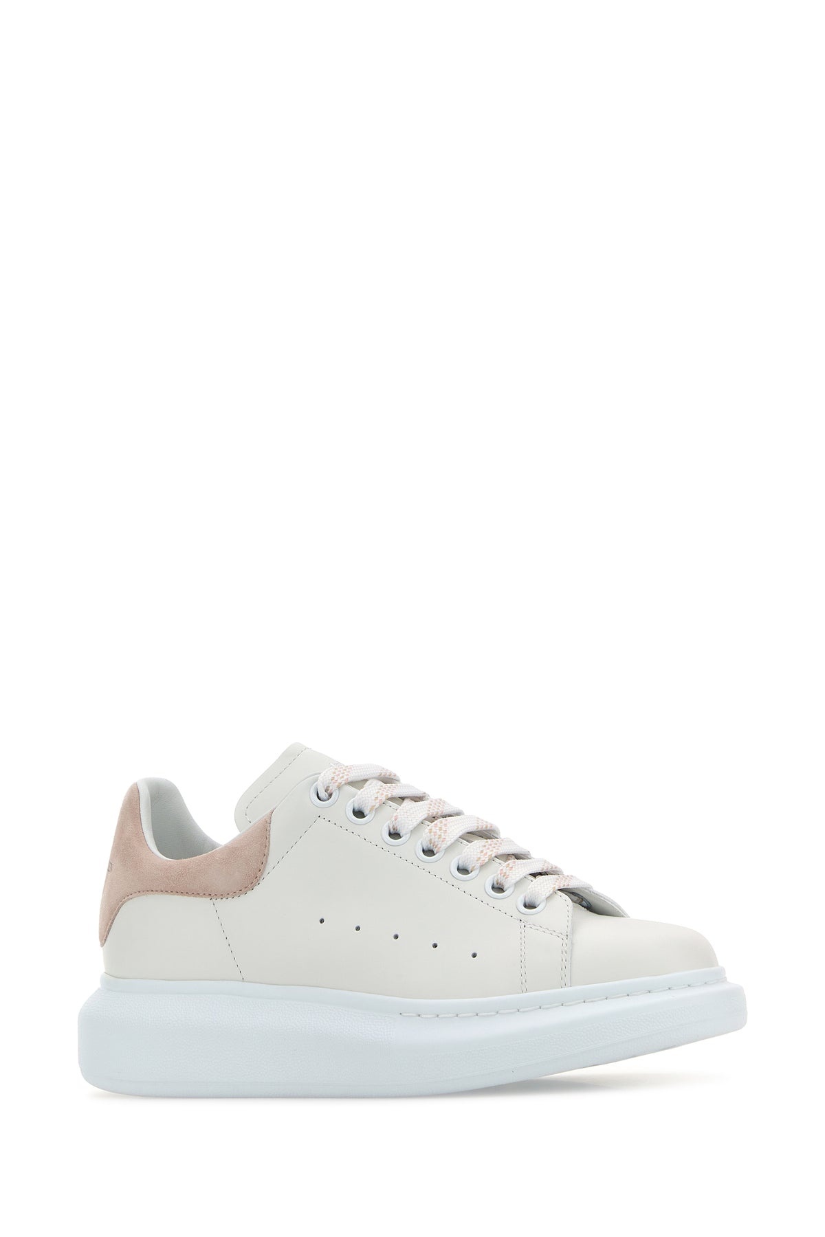 White leather sneakers with powder pink suede heel - 2