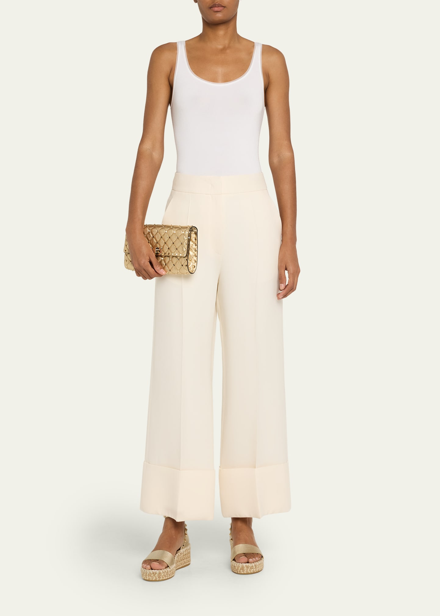 Quilted Rockstud Metallic Leather Shoulder Bag - 4