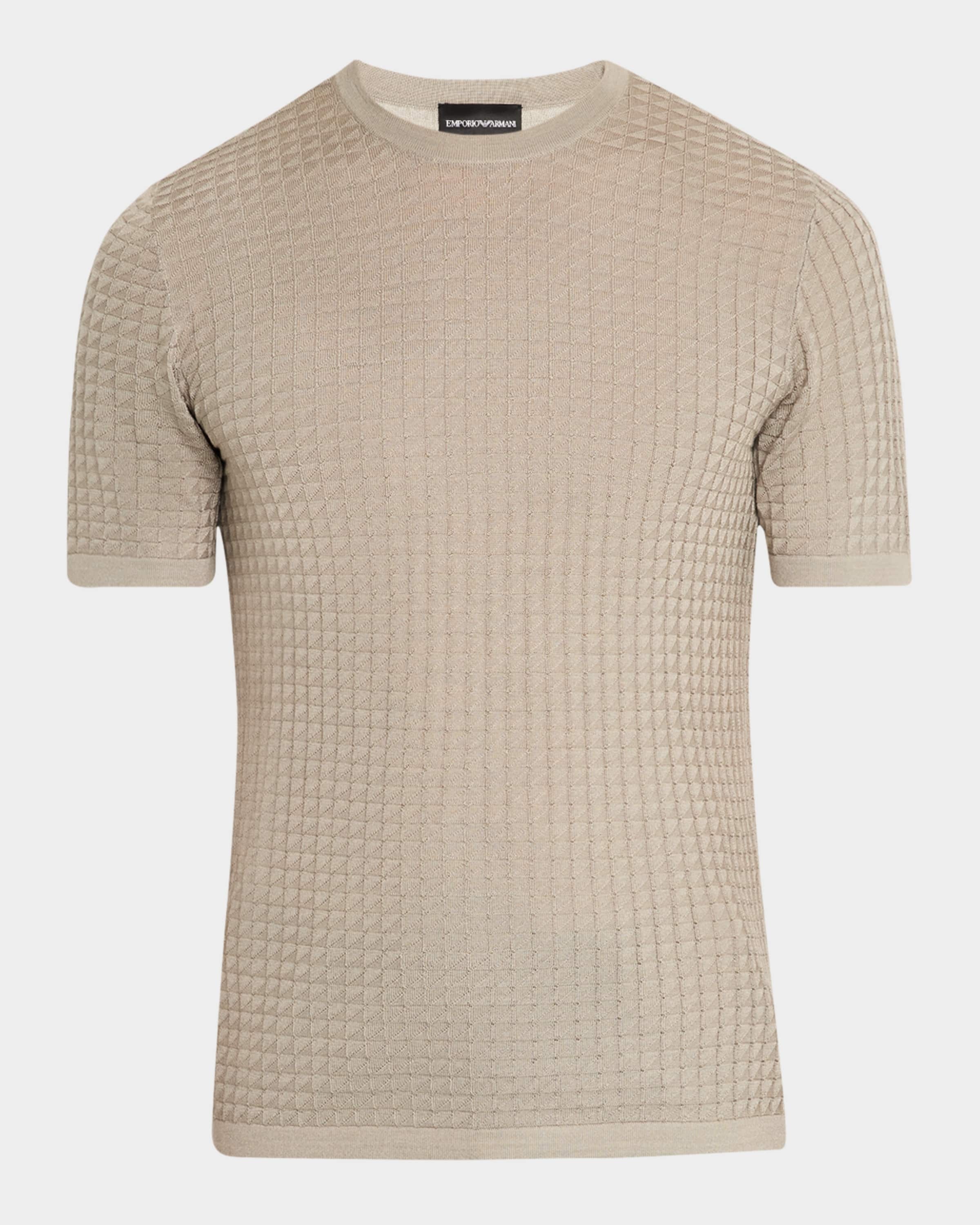 Men's Box-Pattern Crewneck T-Shirt - 2