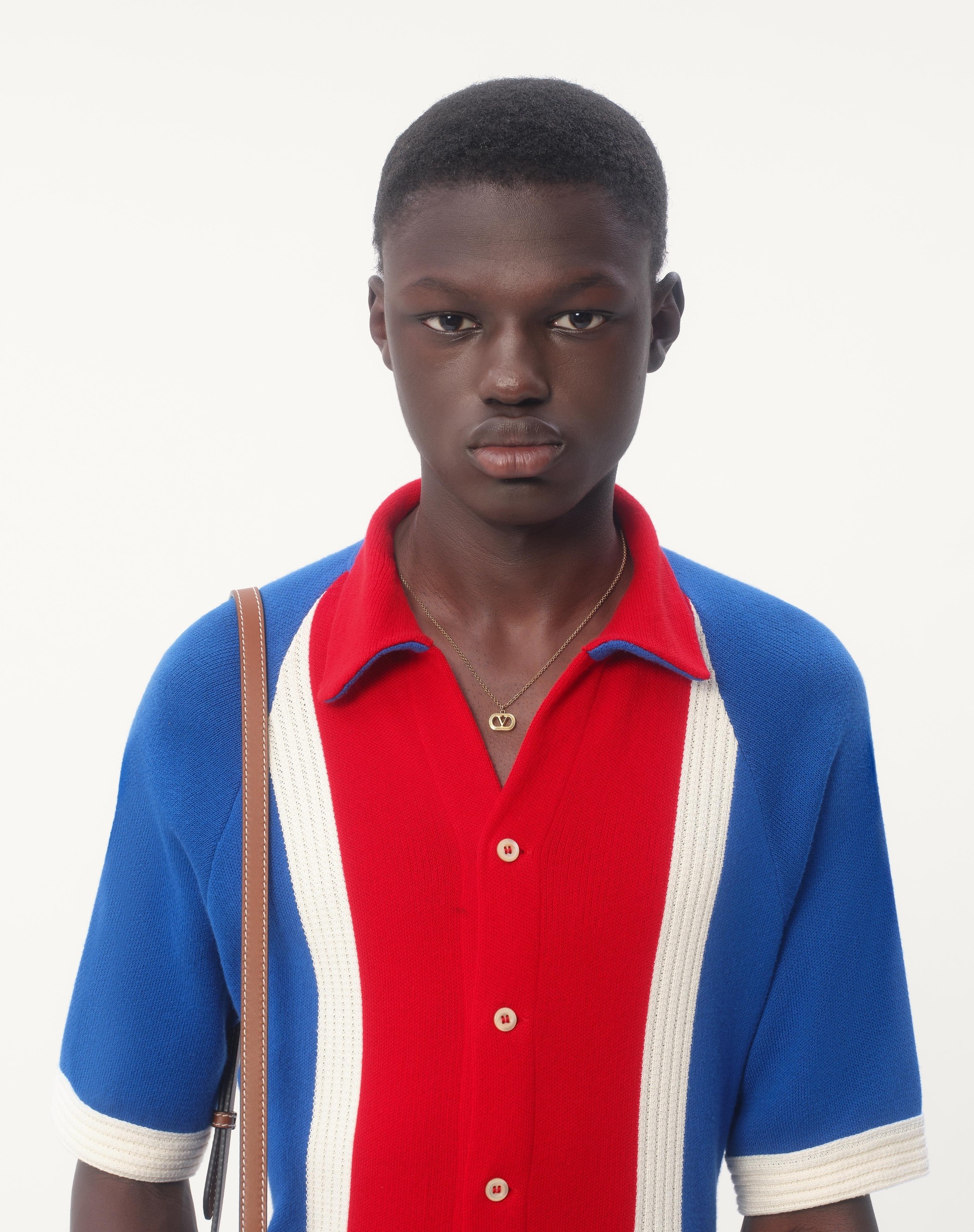 COTTON BOWLING SHIRT WITH CHEZ VALENTINO EMBROIDERY - 5