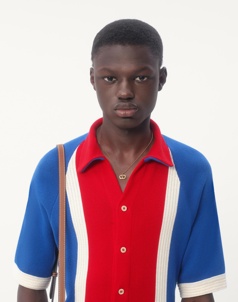 COTTON BOWLING SHIRT WITH CHEZ VALENTINO EMBROIDERY 5