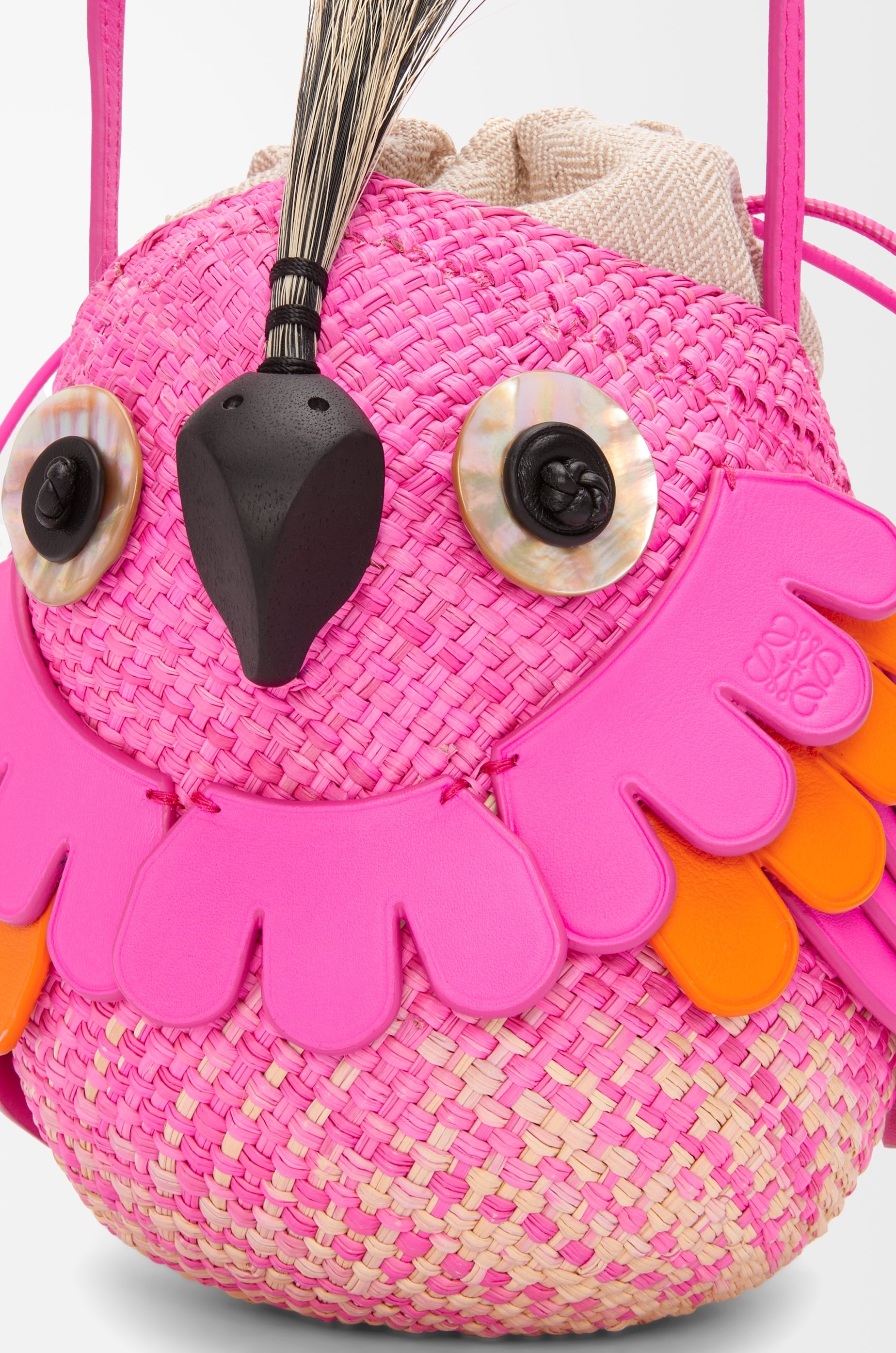 Bird bag in iraca palm and calfskin - 7