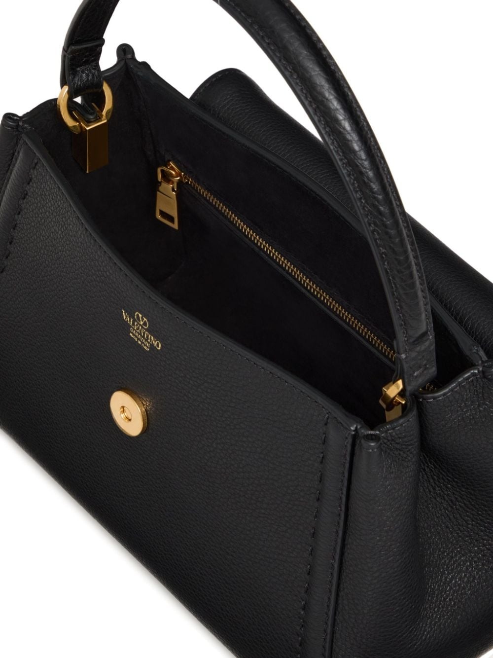 logo-plaque leather tote bag - 6