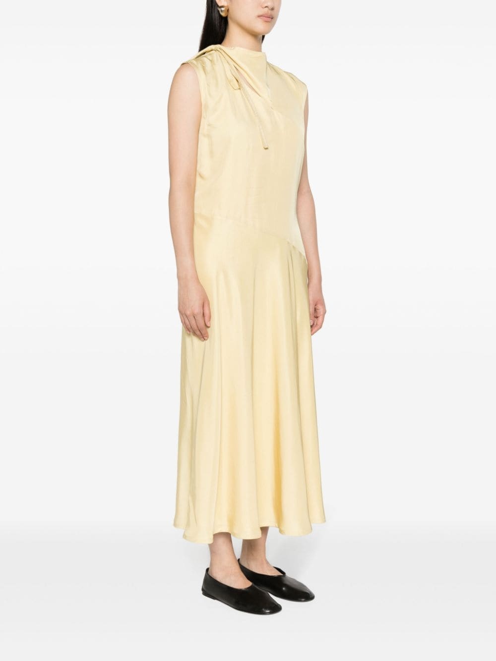 flared satined maxi-dress - 3