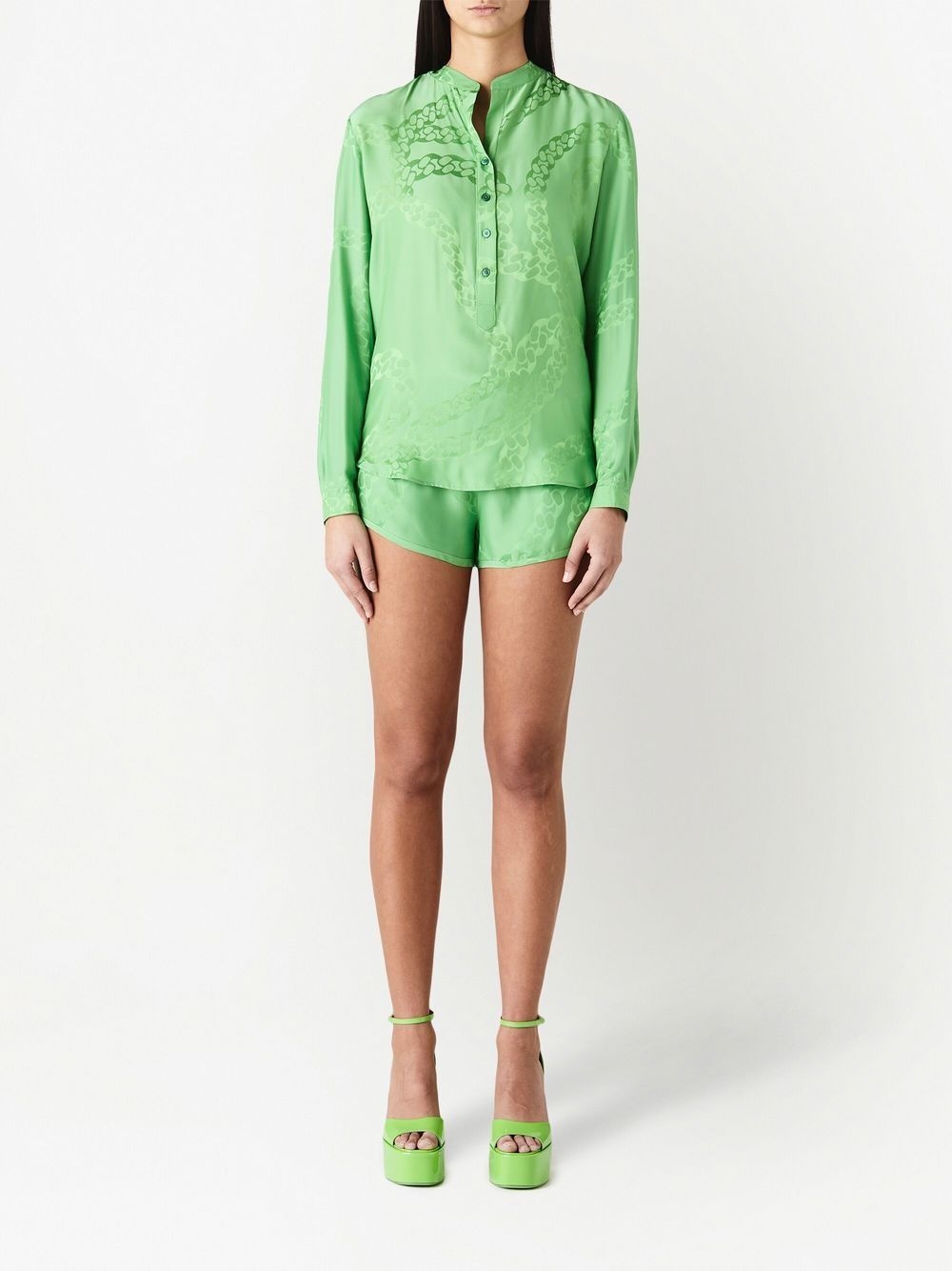 mid-rise satin finish shorts - 2