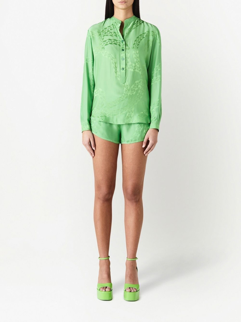 Stella McCartney mid-rise satin finish shorts outlook
