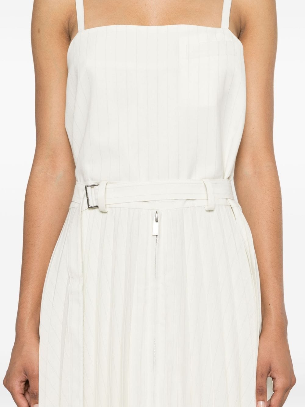 pinstriped pleated maxi dress - 5