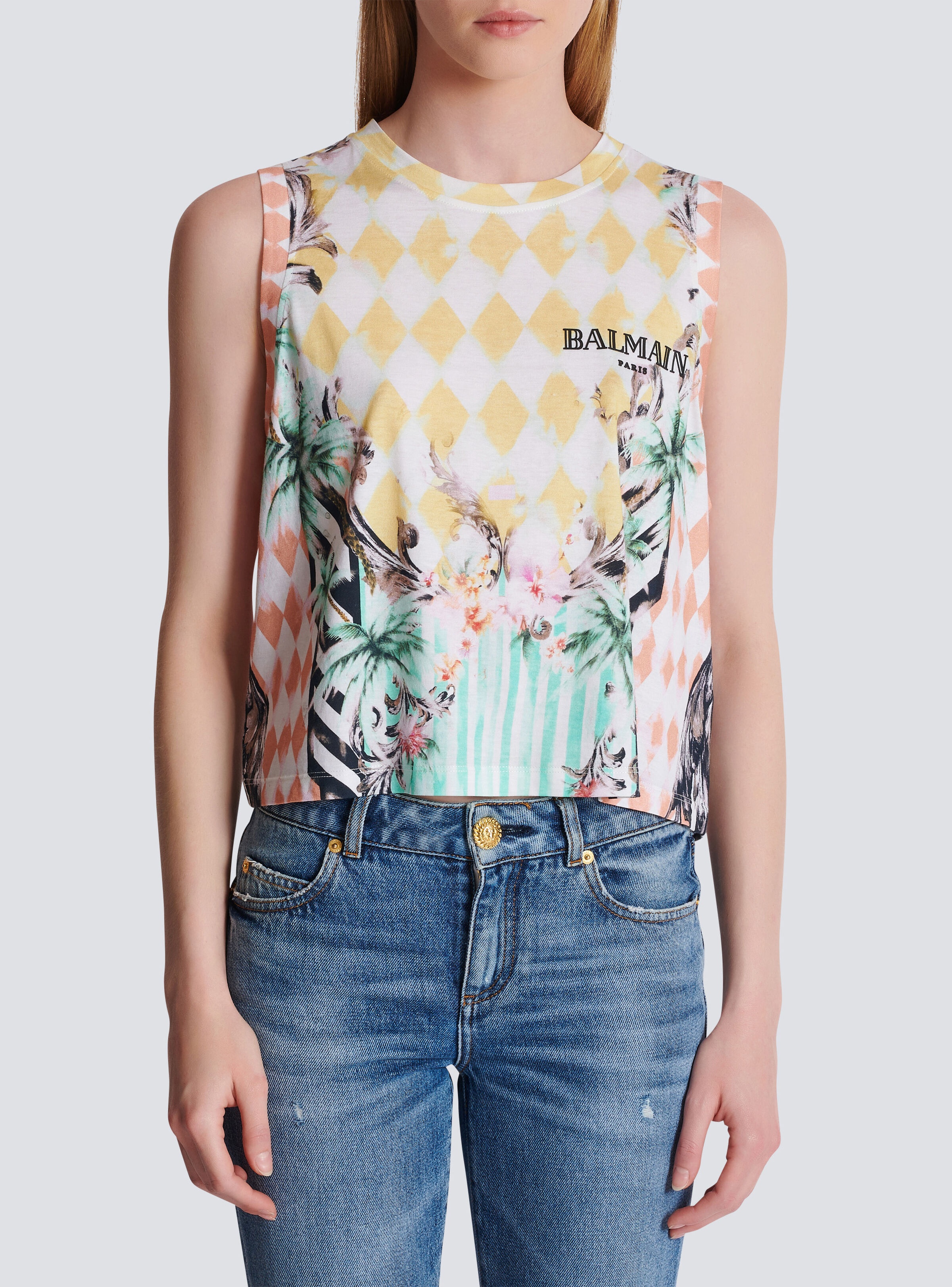 Vintage Balmain tank top with Baroque print - 5