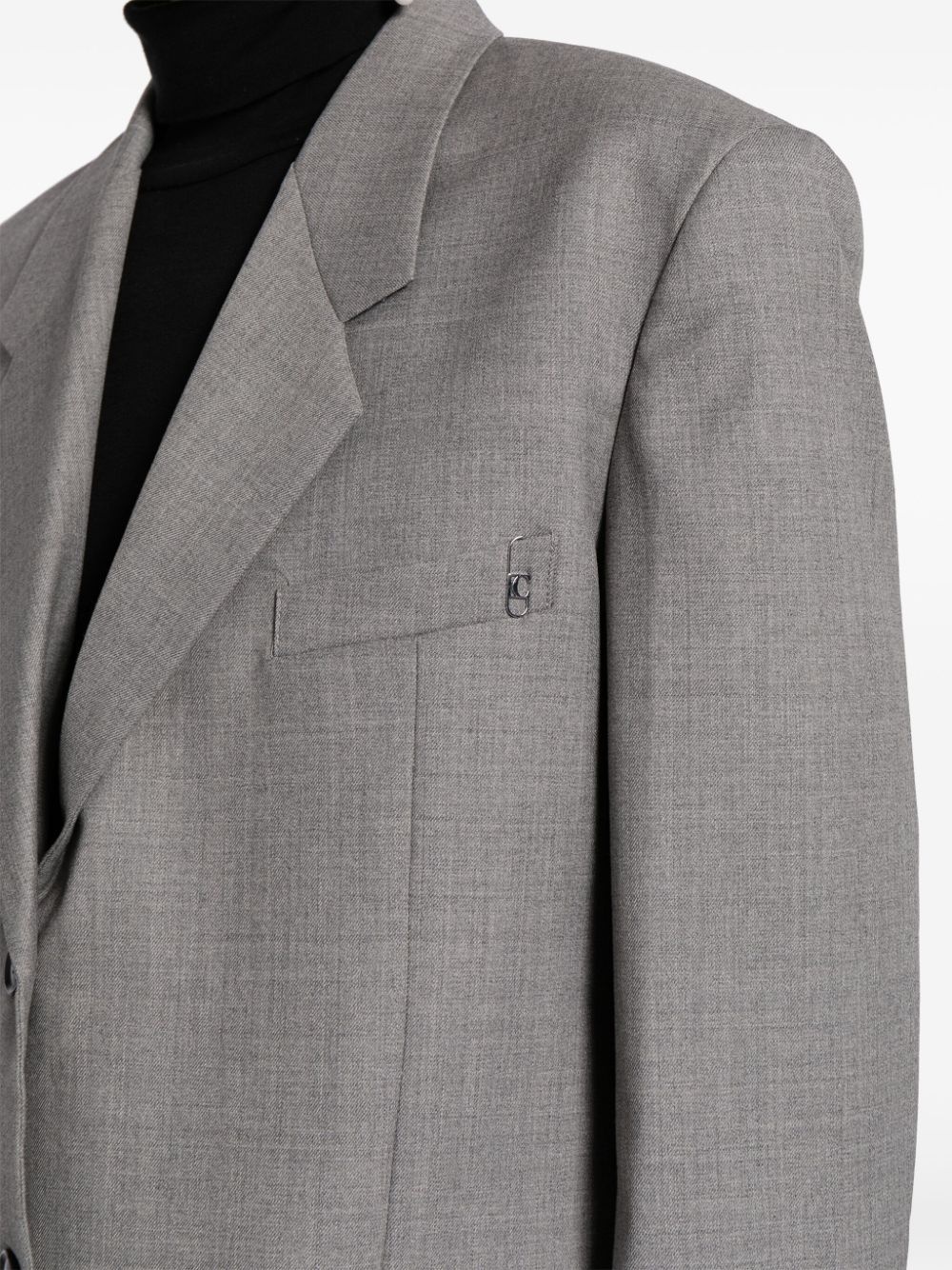 mÃ©lange-effect single-breasted blazer - 7