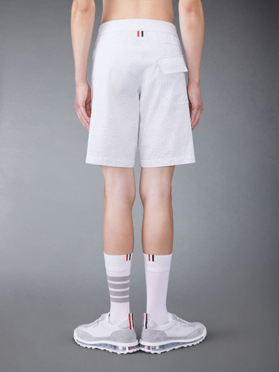 Thom Browne seersucker stripe-print swim shorts outlook