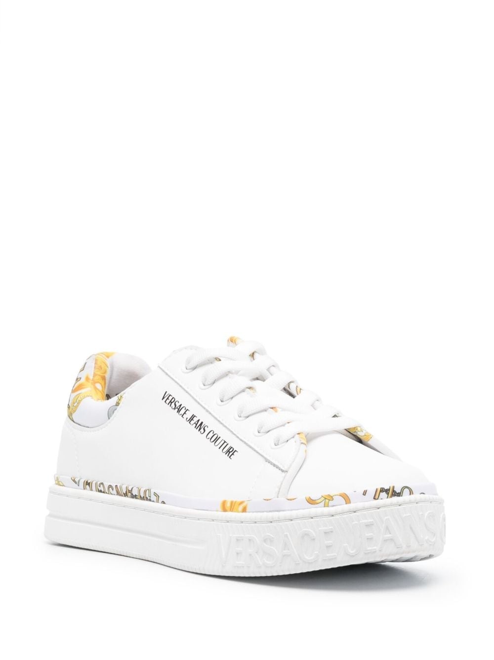 logo-print leather sneakers - 2
