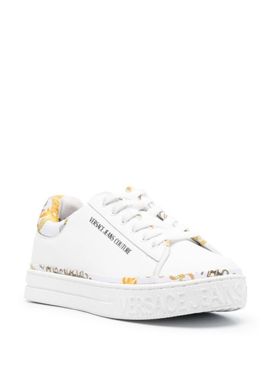 VERSACE JEANS COUTURE logo-print leather sneakers outlook