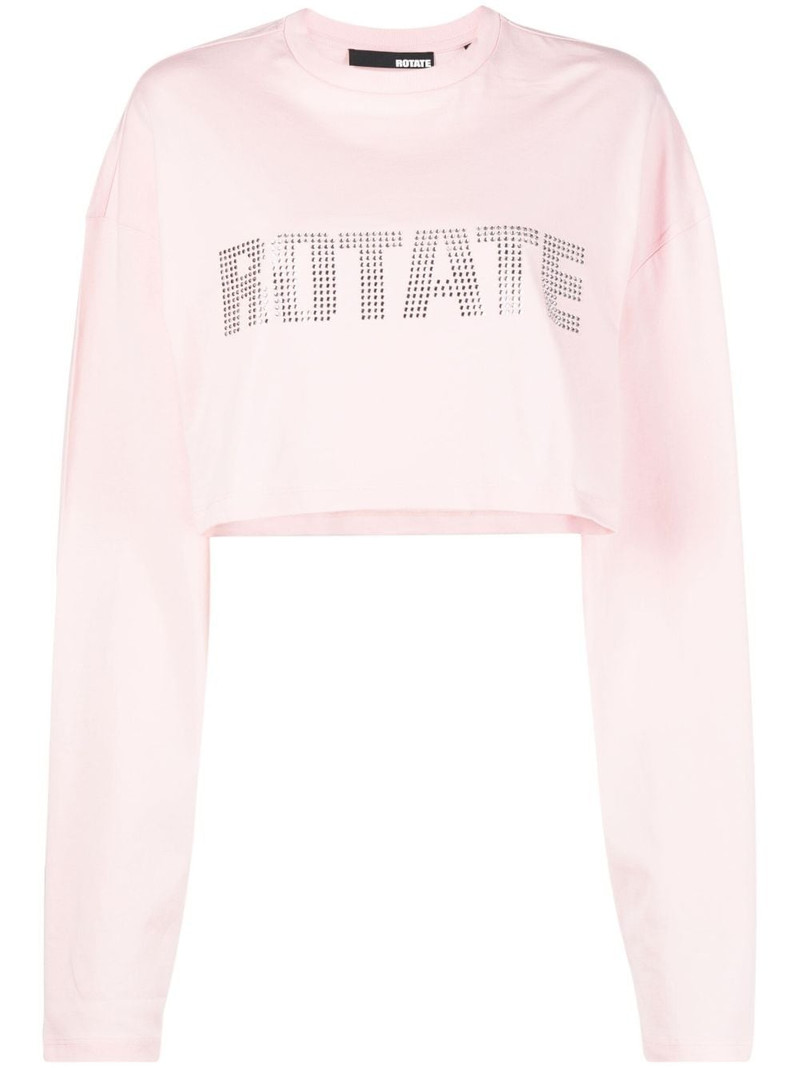 sequin-embellished logo crop top 1