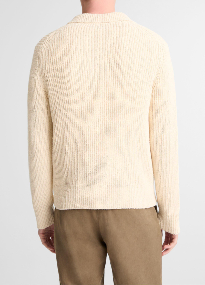 Vince Shaker Italian Cotton-Blend Polo Sweater outlook