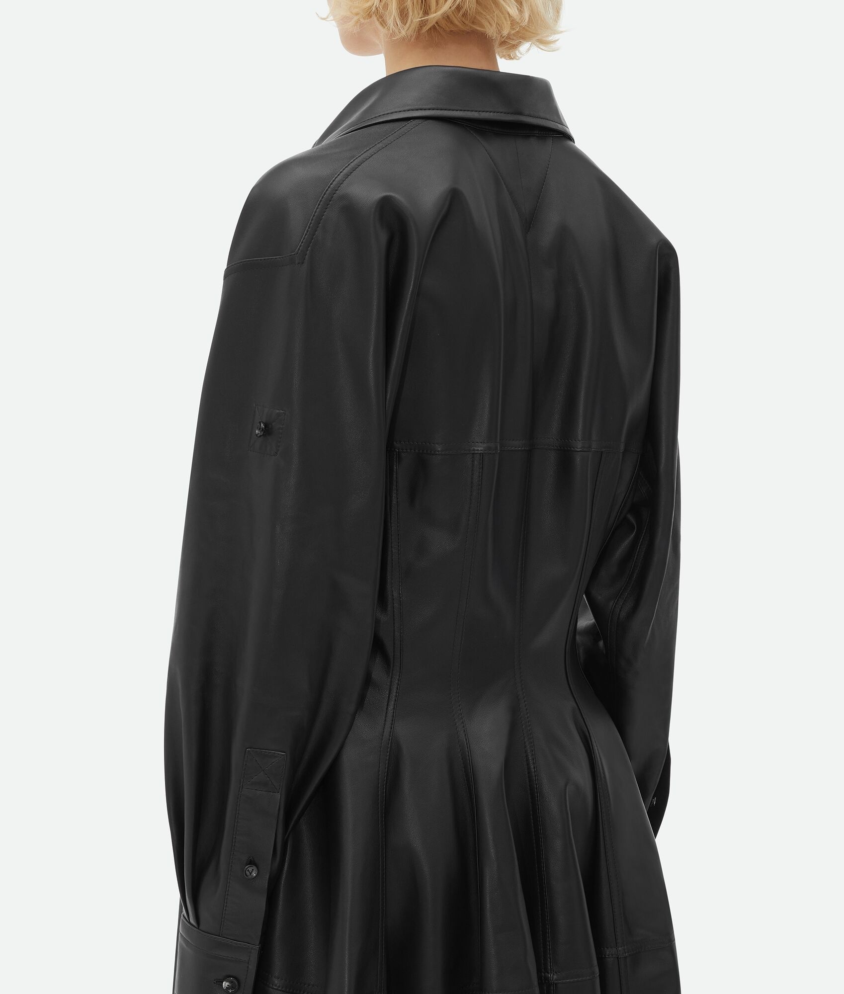 Leather Midi Balloon Dress - 5