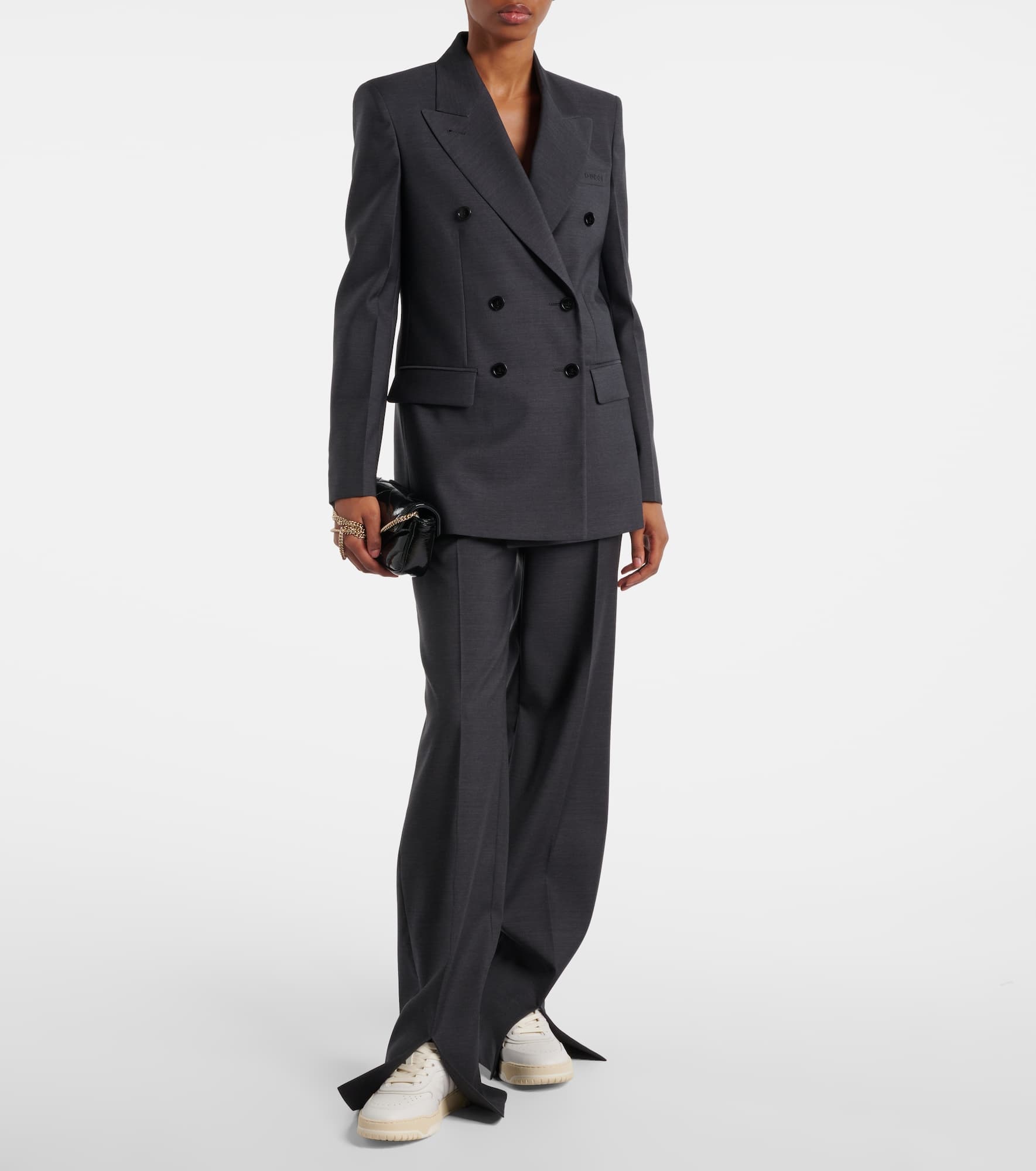 Low-rise wool straight pants - 2