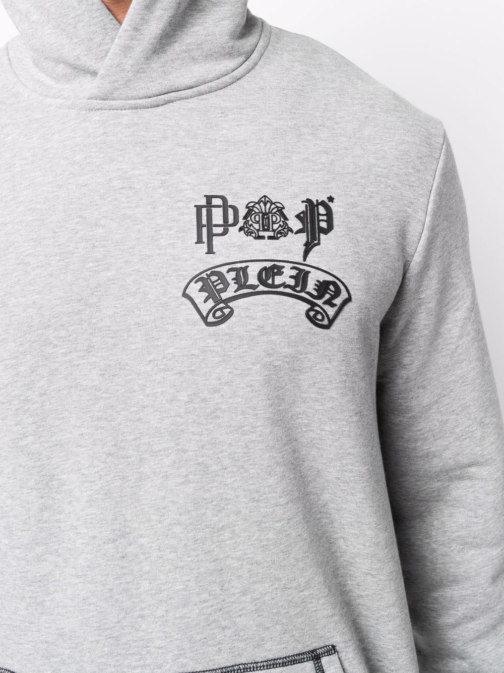 logo-print cotton hoodie - 5