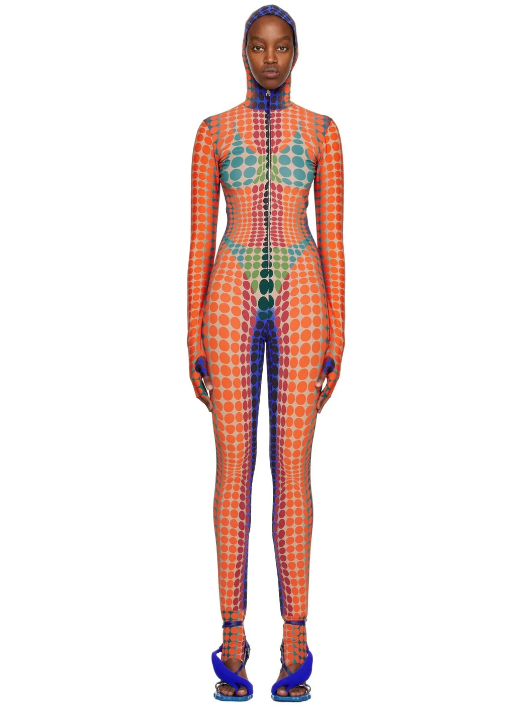 Orange Dots Midi Dress - 1