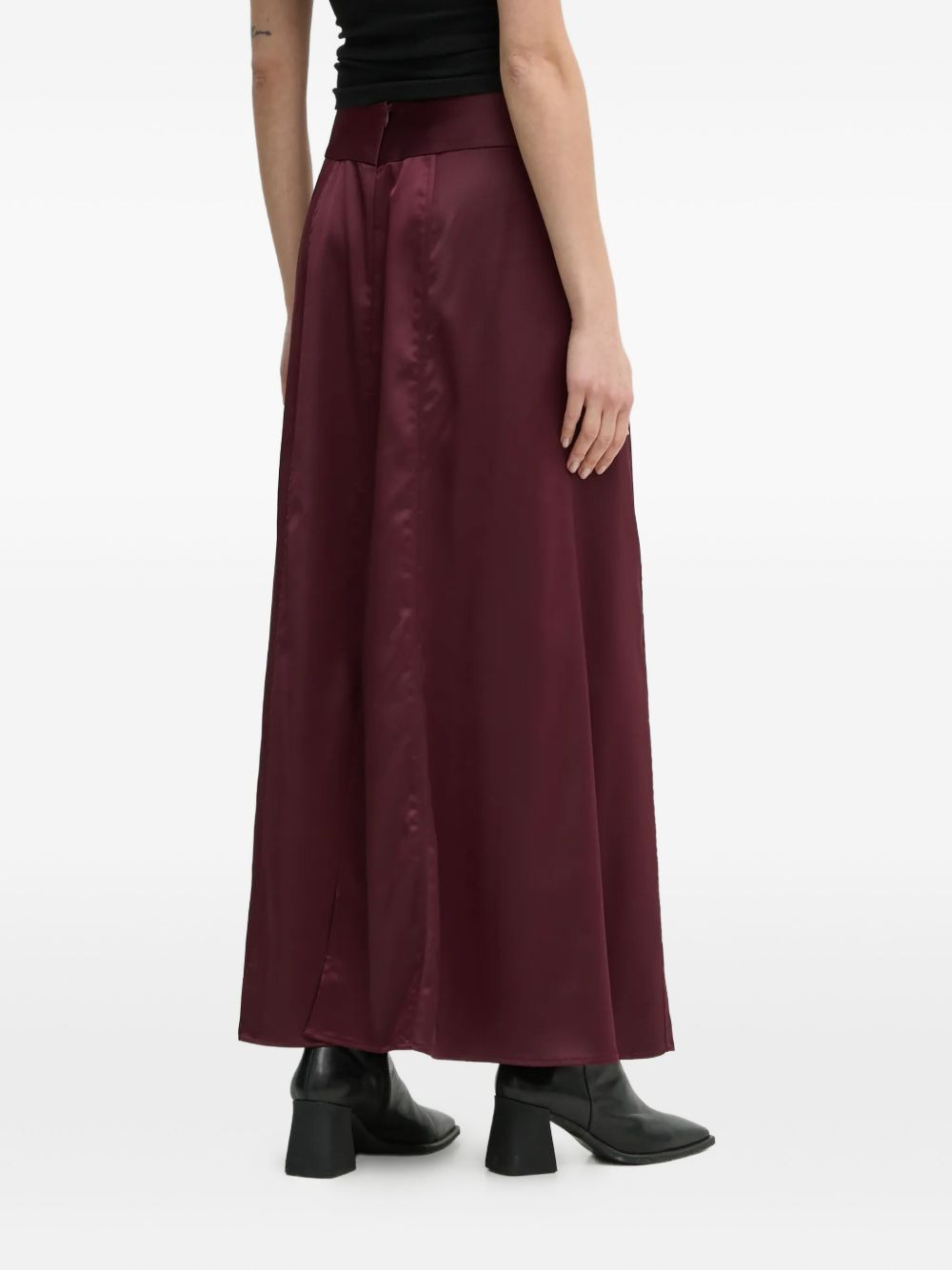 satin-panelled maxi skirt - 3