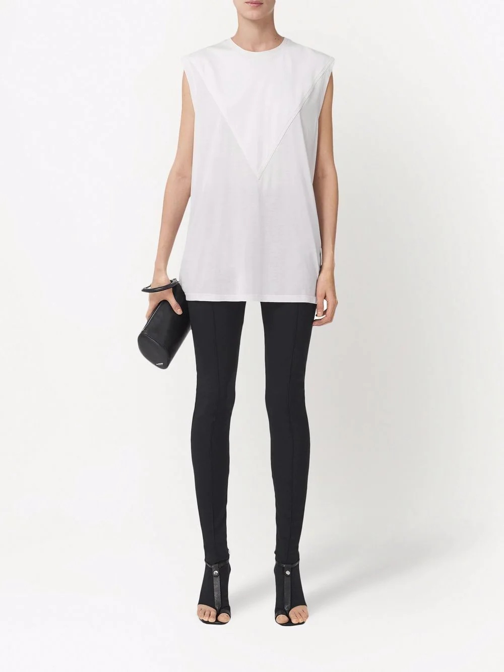 panel detail sleeveless top - 2
