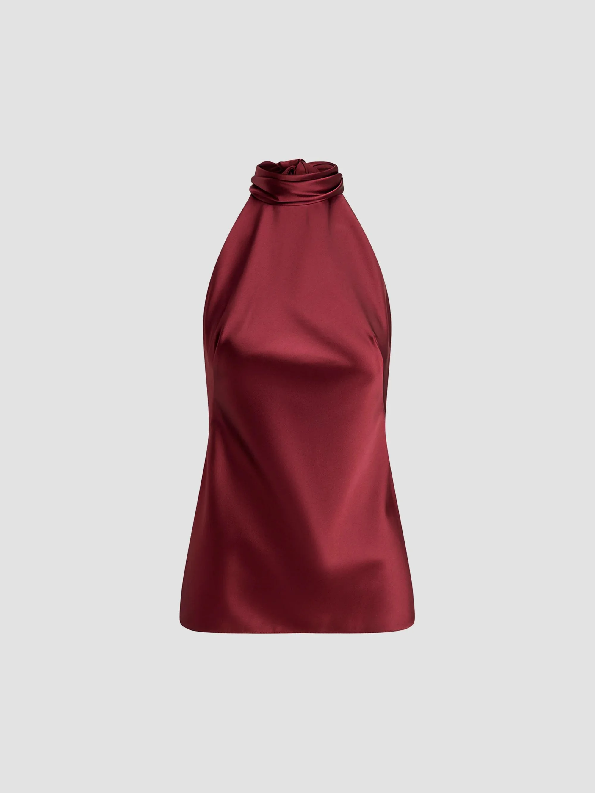 Women's Chilton Satin Halter Blouse - Red - 1