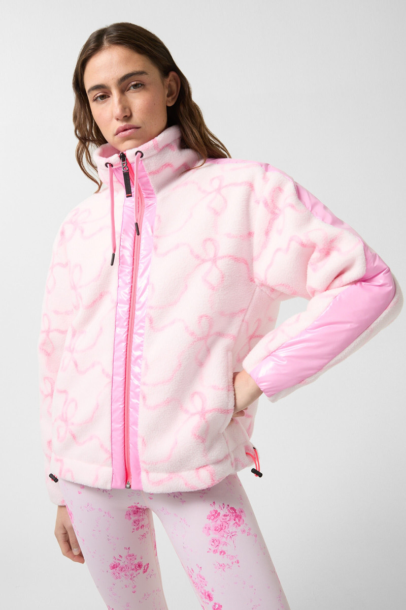 Ninetta Fleece mid layer in Pink/Off-white 1