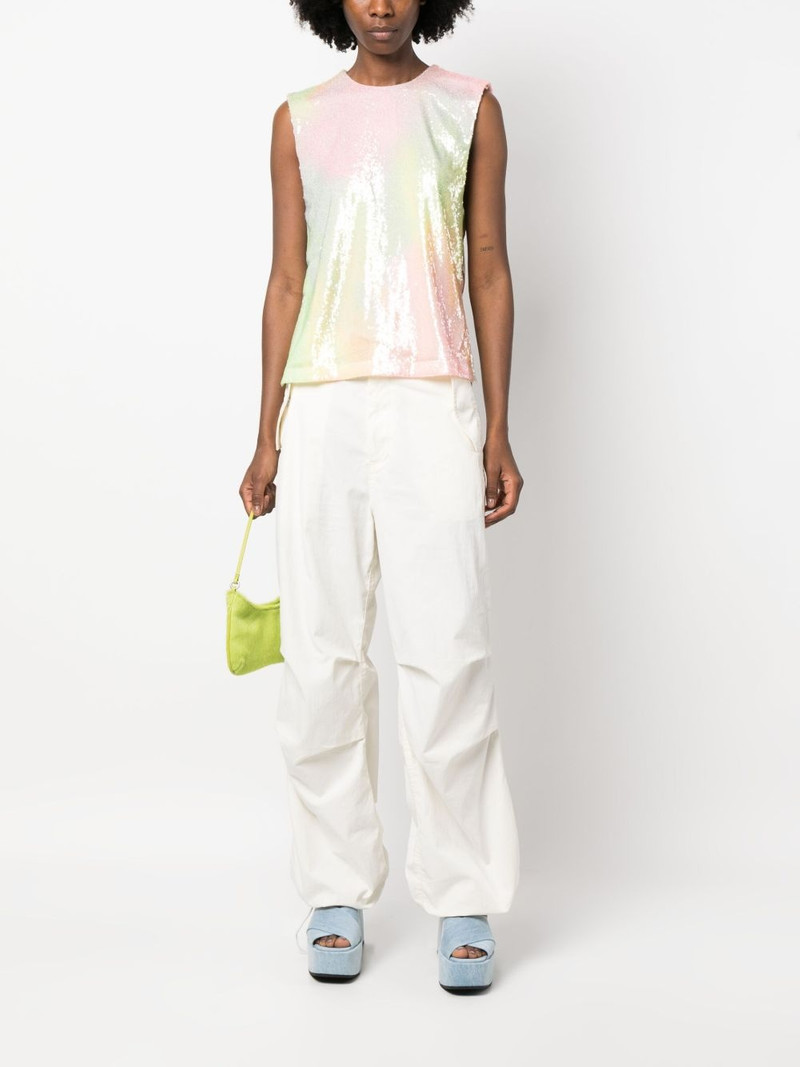 STINE GOYA ombré-effect sequin-embellished top outlook