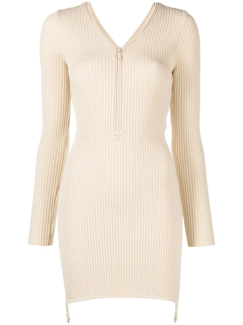 ribbed-knit zip-up dress - 1