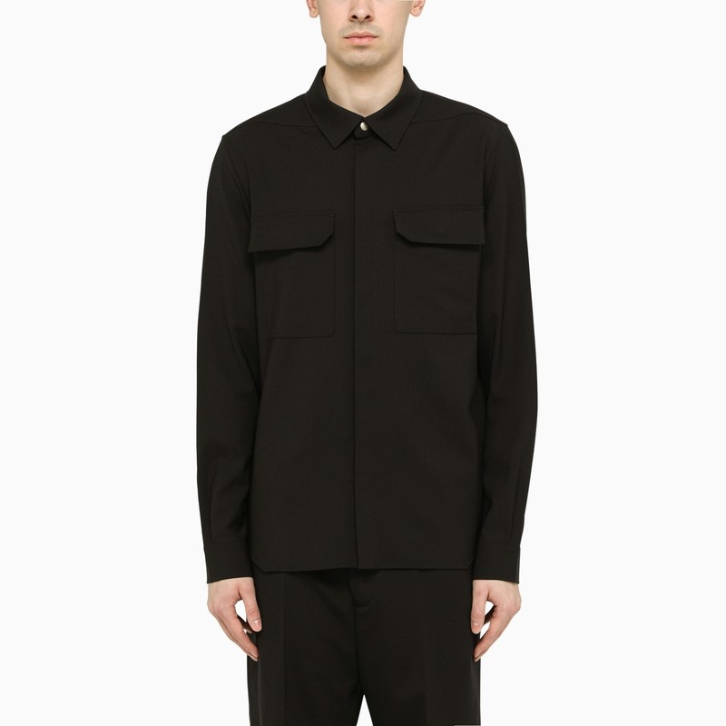 Black wool shirt - 1