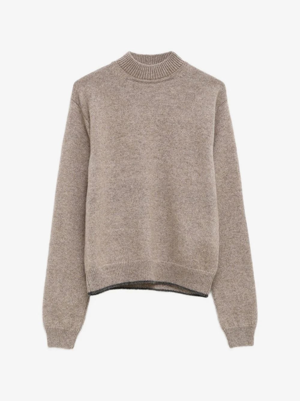 ribbed-trim long-sleeve sweater - 1
