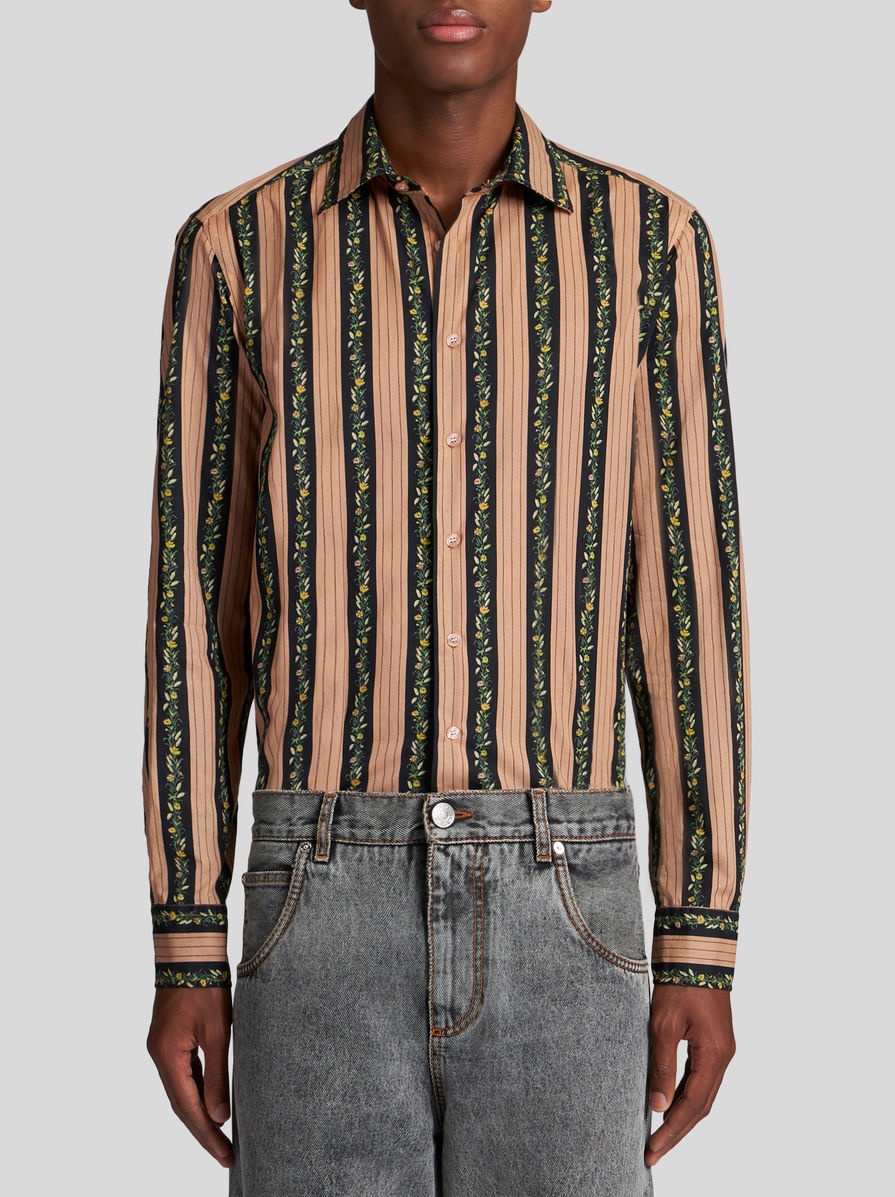 STRIPED SHIRT WITH FLOWERS - 2
