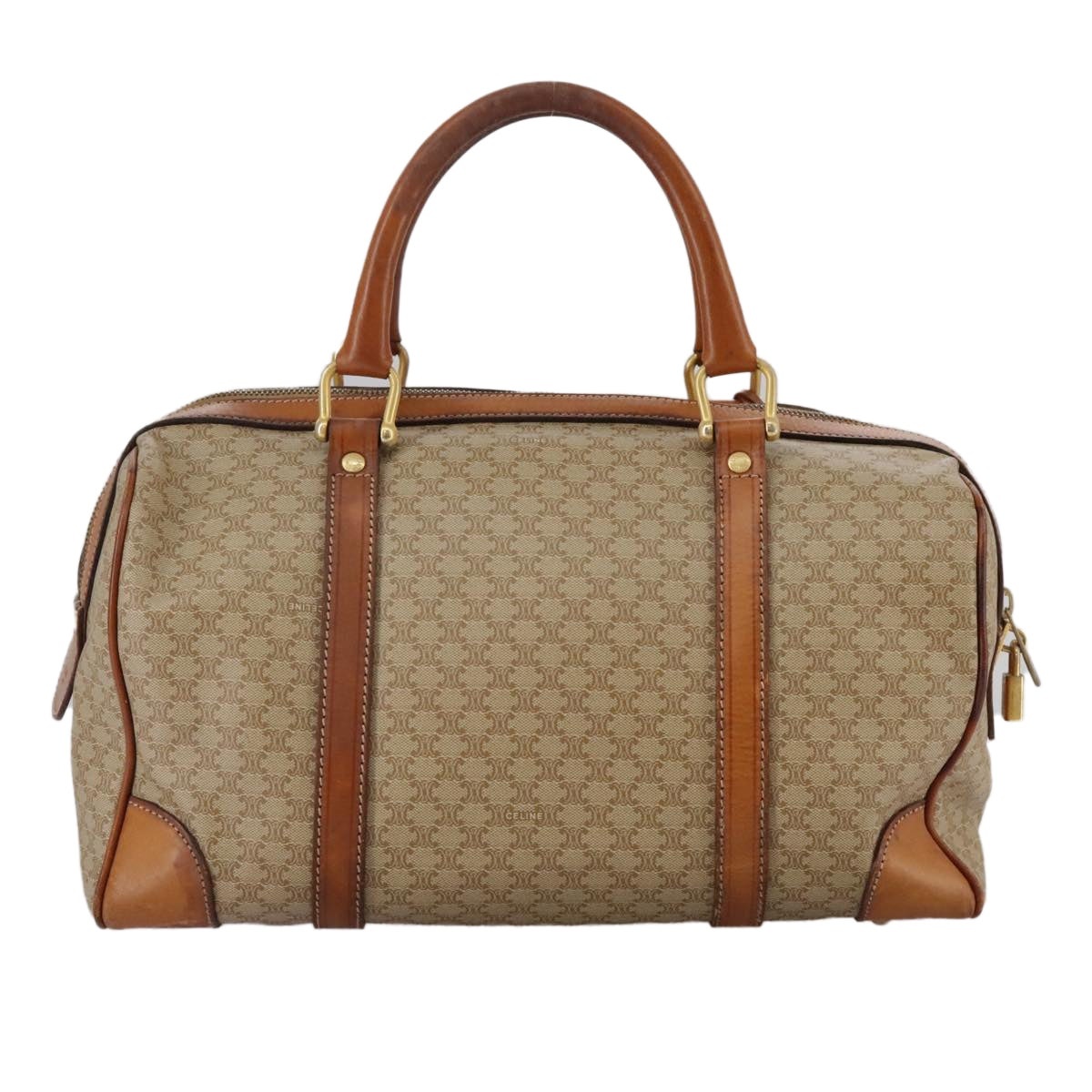 CELINE Macadam Canvas Hand Bag Beige - 3