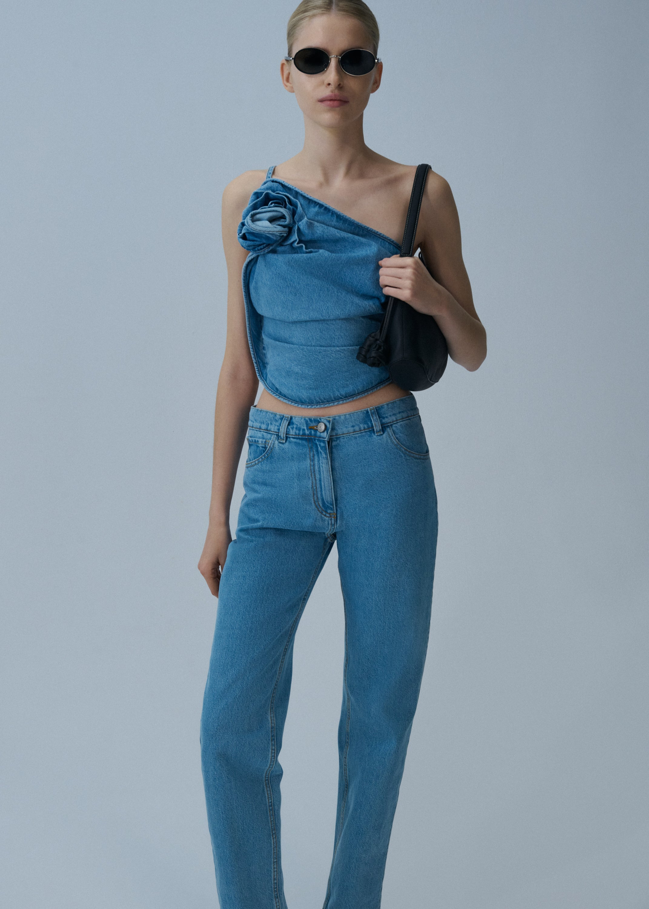 Straight-leg denim pants in sky blue - 4