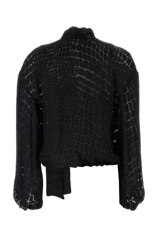 Blumarine Woman Black Devore Blouse - 2