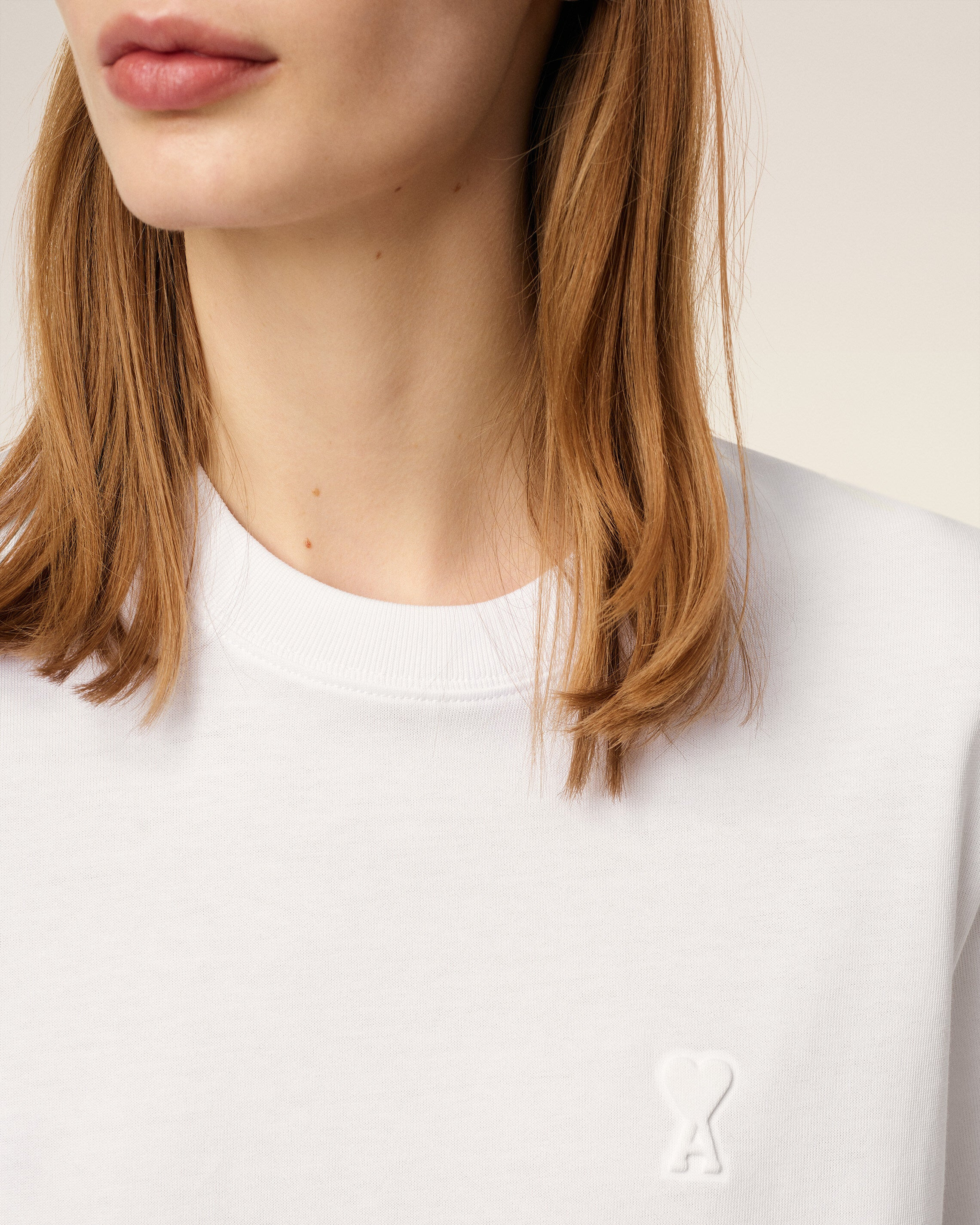 WHITE ORGANIC COTTON AMI DE COEUR T-SHIRT - 4