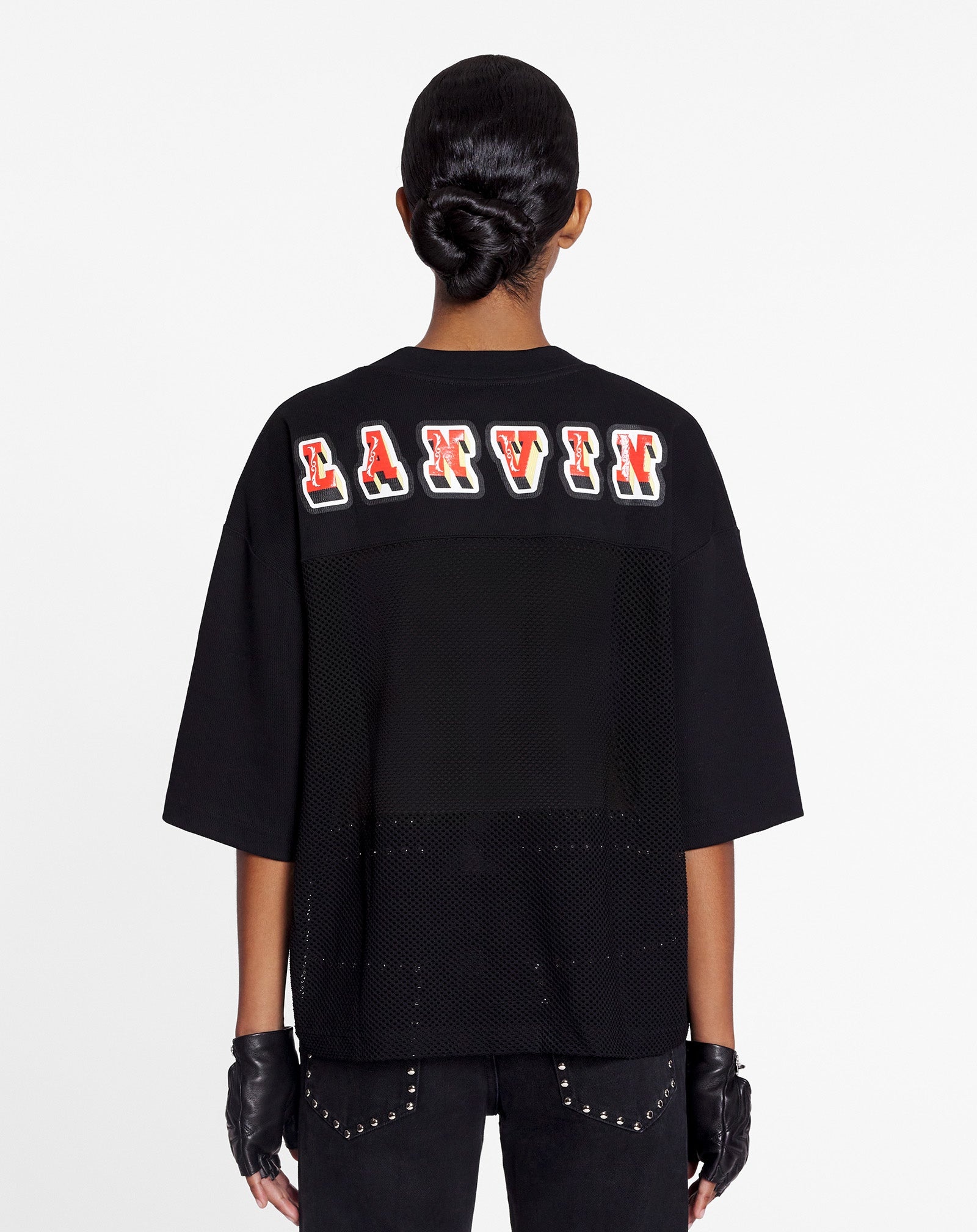 LANVIN X FUTURE LOOSE-FIT MESH T-SHIRT - 6