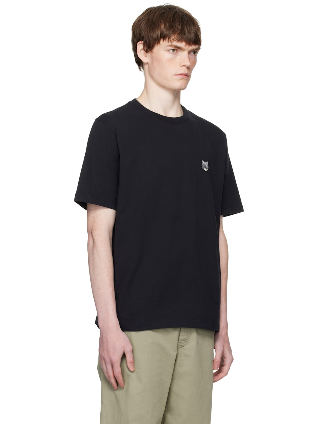 Black Bold Fox Head Patch Oversize T-shirt - 2