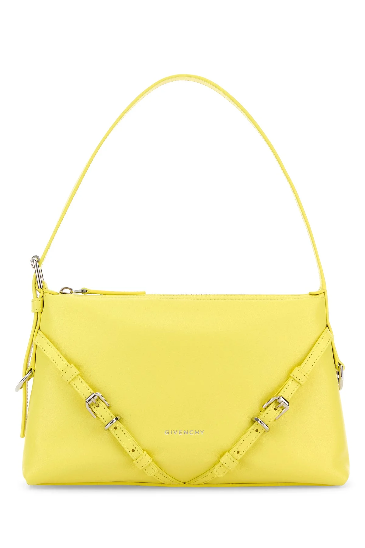 Yellow leather mini Voyou shoulder bag - 1