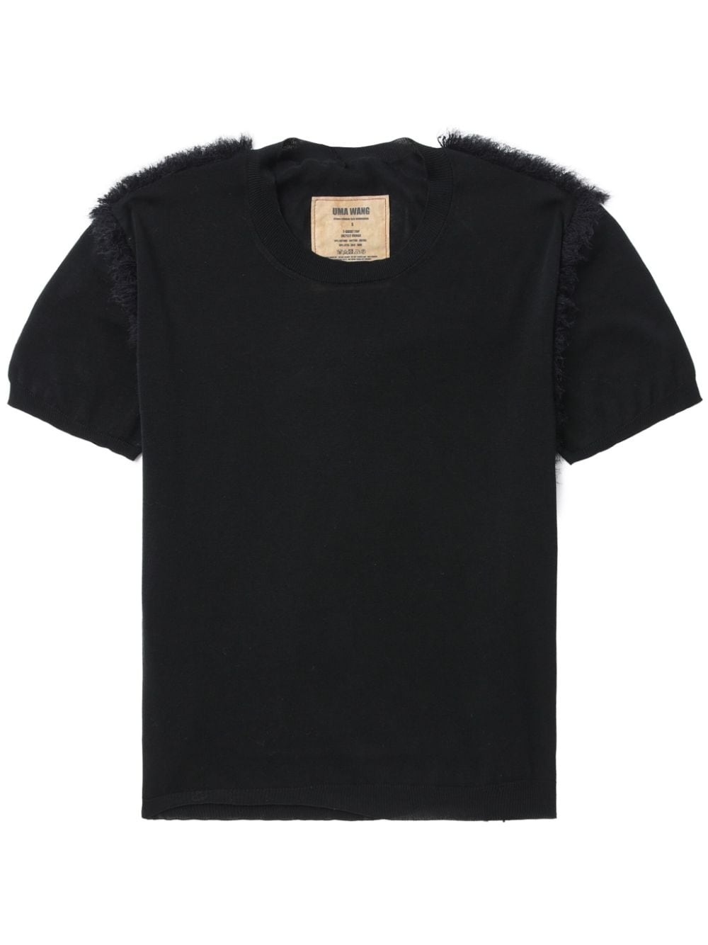 raw-edge cotton-silk T-shirt - 1