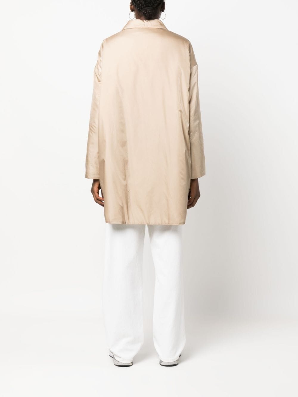 buttoned-up padded trench coat - 6