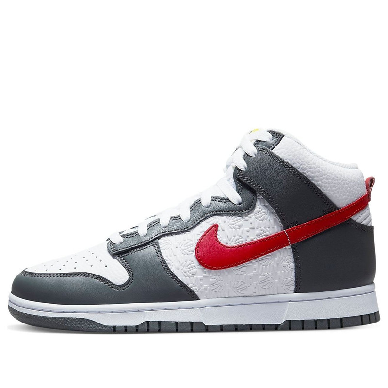 Nike Dunk 높은 'Embossed 농구 회색 빨강' FD0668-001 - 1