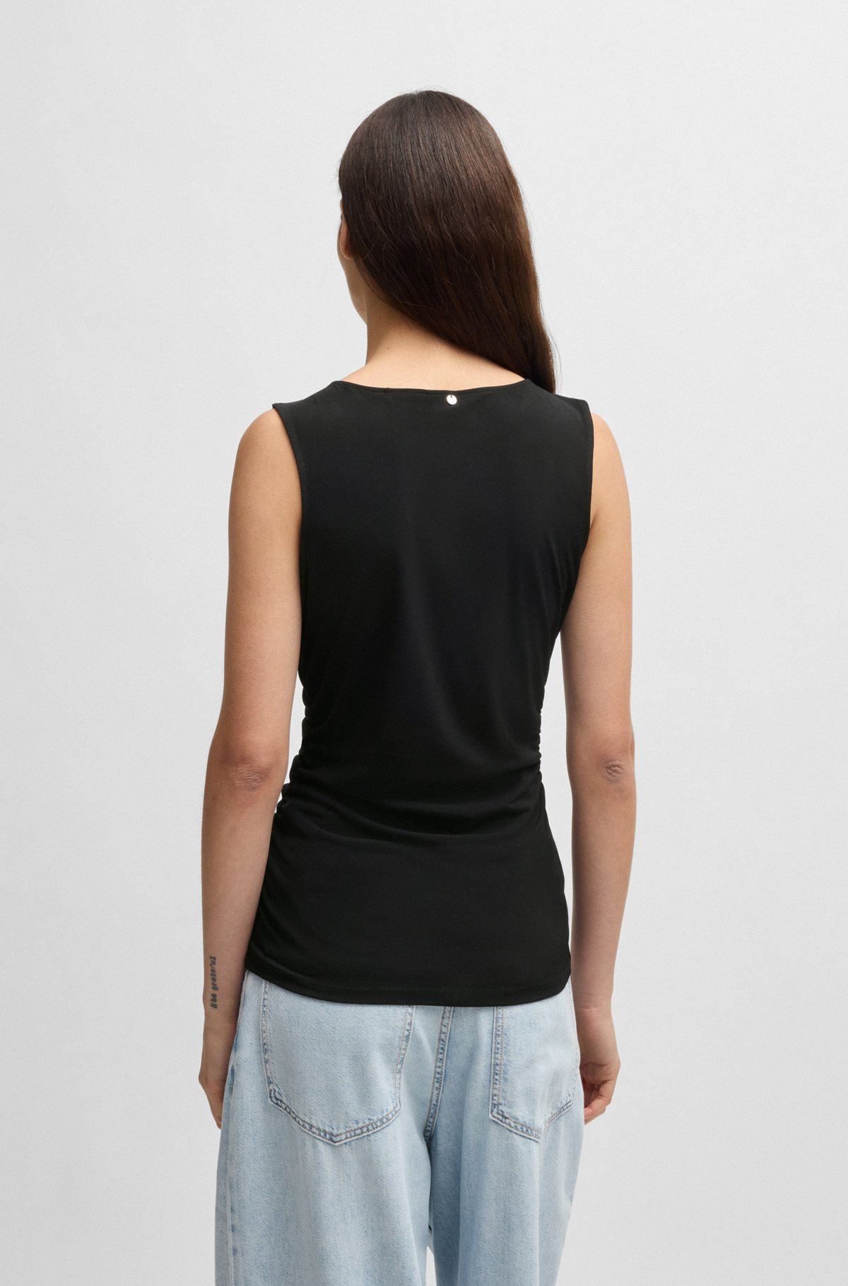 JERSEY TOP WITH GATHERING AND CUT-OUT DETAIL - 4