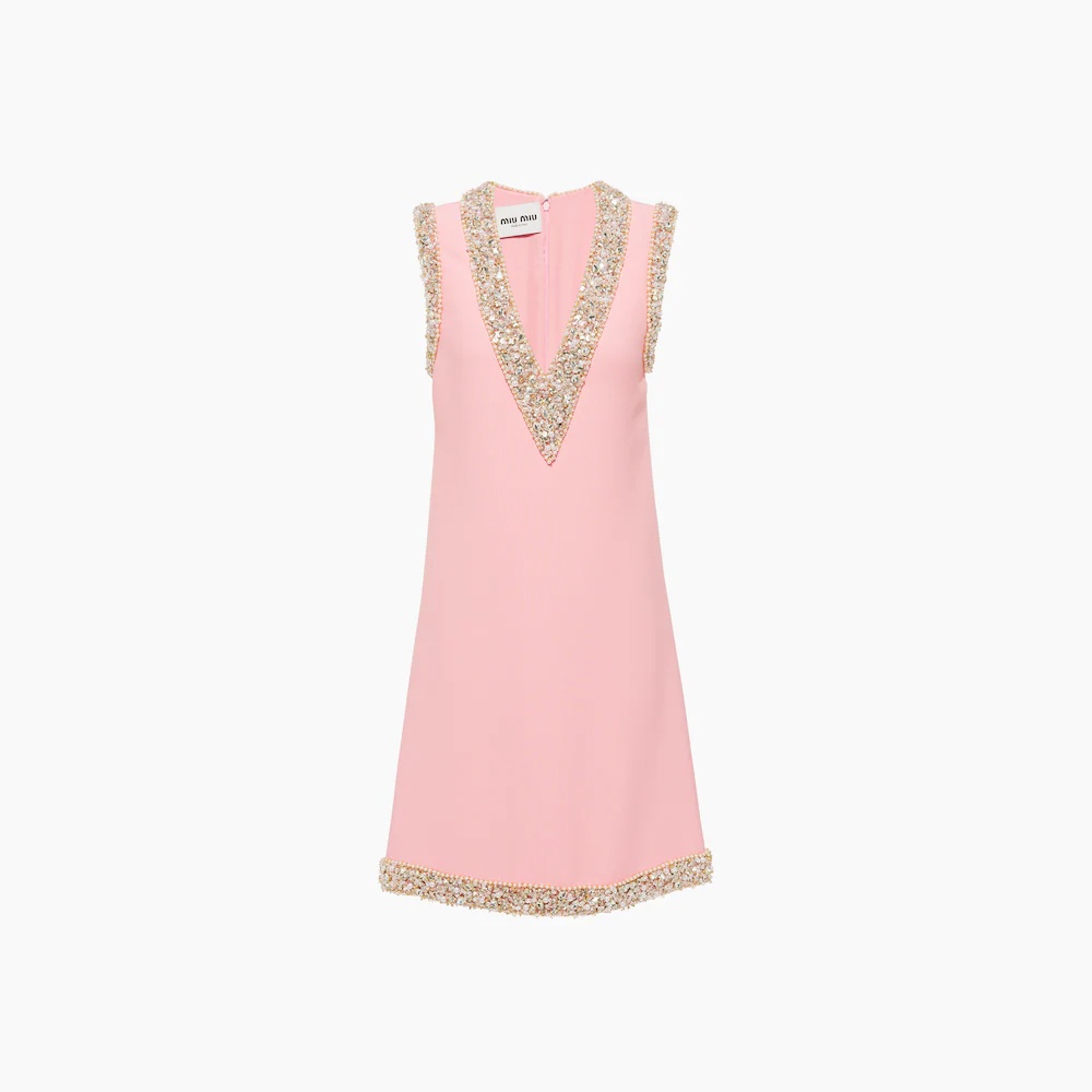 Sleeveless cady mini-dress - 1