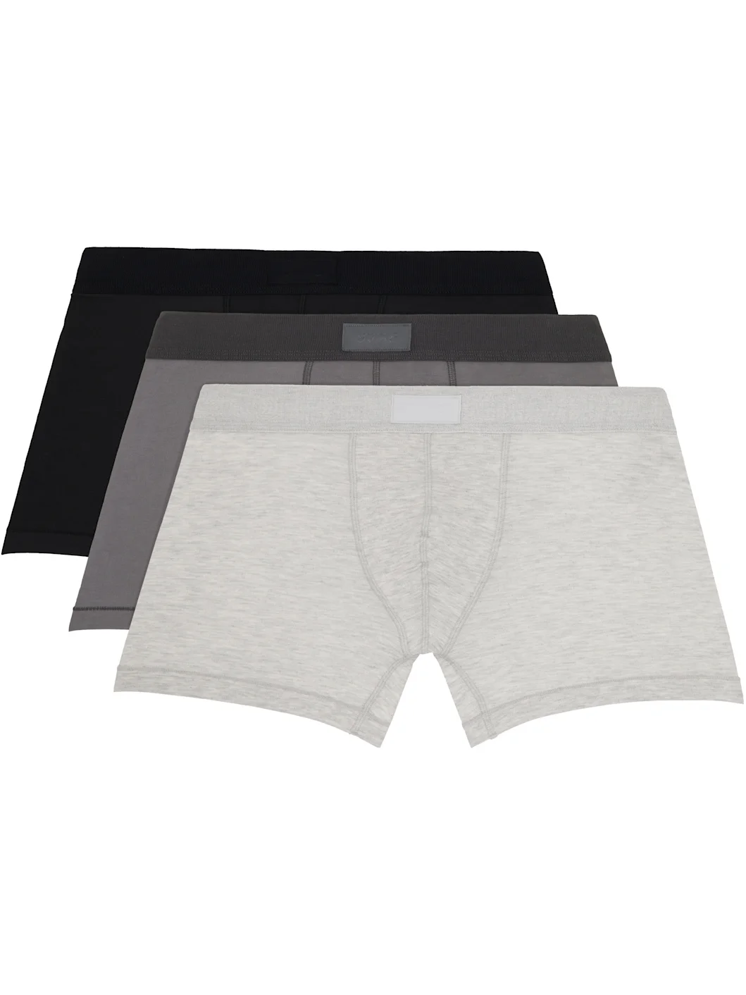 Three-Pack Gray SKIMS Cotton 3" Boxer Briefs - 1
