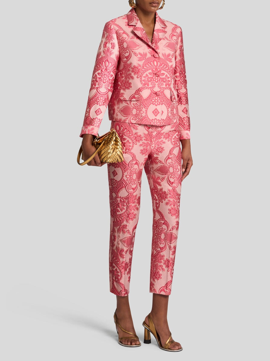 JACQUARD LACE CIGARETTE TROUSERS - 4
