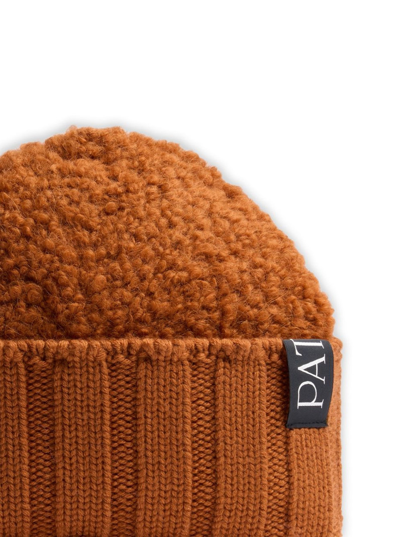 PATOU bouclé ribbed beanie hat outlook